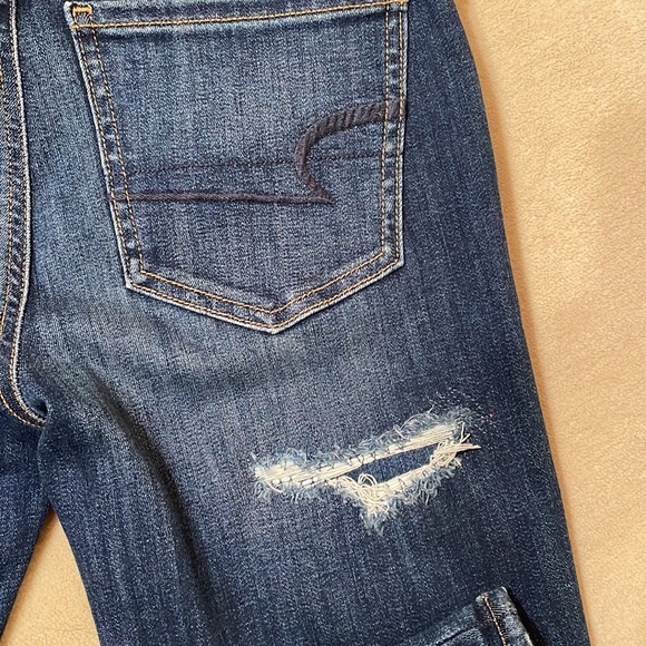 price drop American Eagle jean faux ripped jegging size 4long - Picture 6 of 10